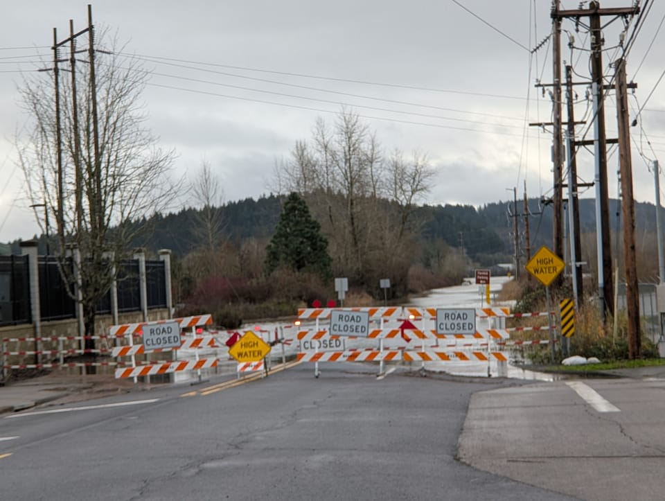 Fern Hill Road is closed due to flooding